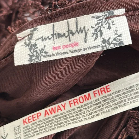 FREE PEOPLE X INTIMATELY || Smoke & Mirrors Brown Bodysuit Slip. Sz. XS - Picture 11 of 16